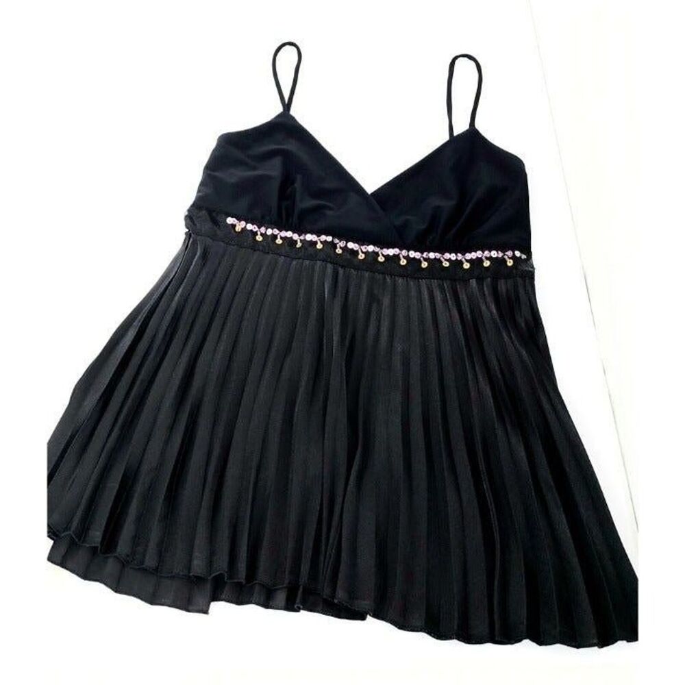 Team Designs V-Neck Spaghetti Strap Camisole with Sequins - Large